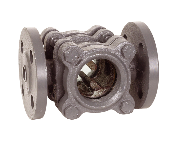 Cast iron sight glass with steady baffles C 164 2225 flanged PN16 DN15